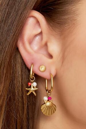 Boucles d'oreilles pendantes coquillage - Collection Plage Argenté Acier inoxydable h5 Image3